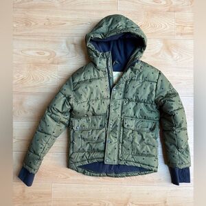 Girls Thereabouts Green and Blue Polka Dot Puffer Jacket size M (8)